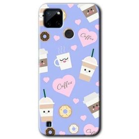 Realme C21 Coffee Cake Baskılı Uyumlu Silikon Kılıf