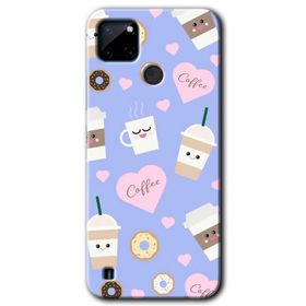 Realme C21 Coffee Cake Baskılı Uyumlu Silikon Kılıf
