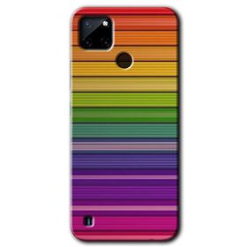 Realme C21 Colorful Lines Baskılı Uyumlu Silikon Kılıf