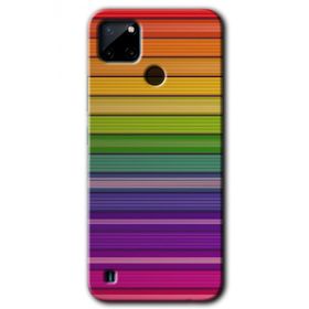 Realme C21 Colorful Lines Baskılı Uyumlu Silikon Kılıf