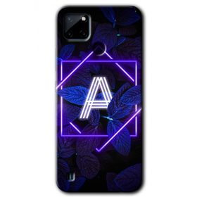 Realme C21 Dark Neon Yaprak A Harfi Baskılı Uyumlu Silikon Kılıf