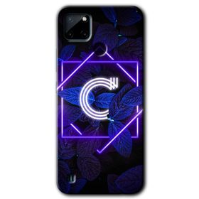Realme C21 Dark Neon Yaprak Ç Harfi Baskılı Uyumlu Silikon Kılıf