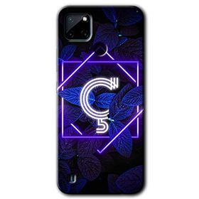 Realme C21 Dark Neon Yaprak Ç Harfi Baskılı Uyumlu Silikon Kılıf