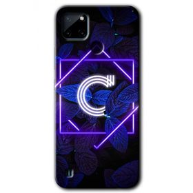 Realme C21 Dark Neon Yaprak Ç Harfi Baskılı Uyumlu Silikon Kılıf