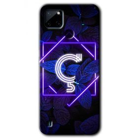 Realme C21 Dark Neon Yaprak Ç Harfi Baskılı Uyumlu Silikon Kılıf