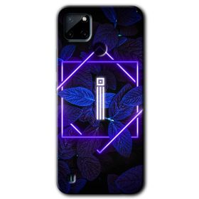 Realme C21 Dark Neon Yaprak I Harfi Baskılı Uyumlu Silikon Kılıf