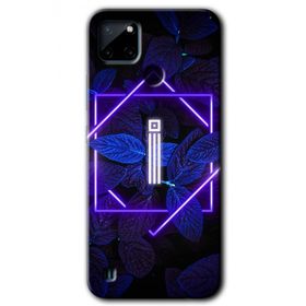 Realme C21 Dark Neon Yaprak I Harfi Baskılı Uyumlu Silikon Kılıf