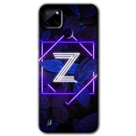 Realme C21 Dark Neon Yaprak Z Harfi Baskılı Uyumlu Silikon Kılıf