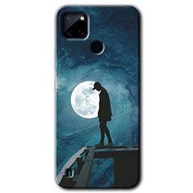 Realme C21 Dolunay Yalnızlık Baskılı Uyumlu Silikon Kılıf