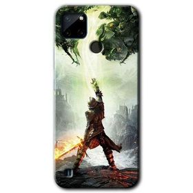 Realme C21 Dragon Hunter Baskılı Uyumlu Silikon Kılıf