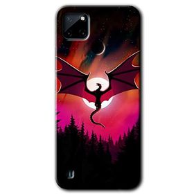 Realme C21 Dragon Night Baskılı Uyumlu Silikon Kılıf