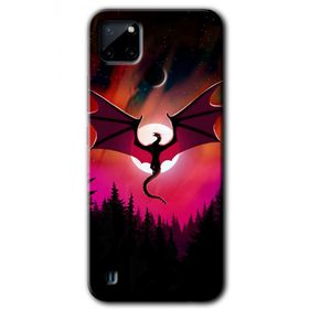 Realme C21 Dragon Night Baskılı Uyumlu Silikon Kılıf