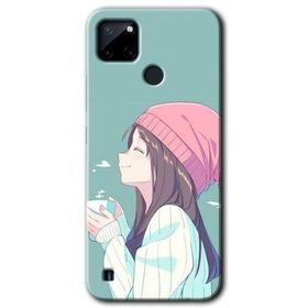 Realme C21 Happy Girl Baskılı Uyumlu Silikon Kılıf