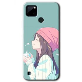 Realme C21 Happy Girl Baskılı Uyumlu Silikon Kılıf