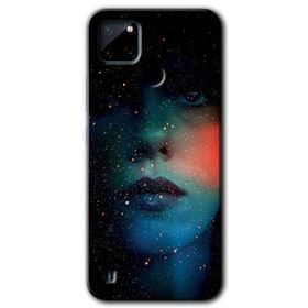 Realme C21 Karanlık Kadın Baskılı Uyumlu Silikon Kılıf