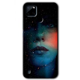 Realme C21 Karanlık Kadın Baskılı Uyumlu Silikon Kılıf