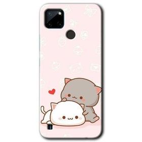 Realme C21 Kedi Aşkı Baskılı Uyumlu Silikon Kılıf