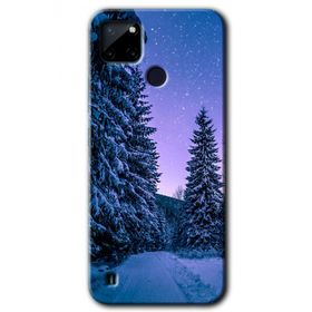 Realme C21 Kış Manzarası Baskılı Uyumlu Silikon Kılıf