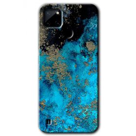 Realme C21 Klas Mermer Baskılı Uyumlu Silikon Kılıf