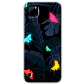 Realme C21 Lighter Butterfly Baskılı Uyumlu Silikon Kılıf