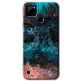 Realme C21 Liquid Colorfull Baskılı Uyumlu Silikon Kılıf