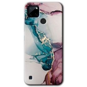 Realme C21 Liquid Mermer Baskılı Uyumlu Silikon Kılıf