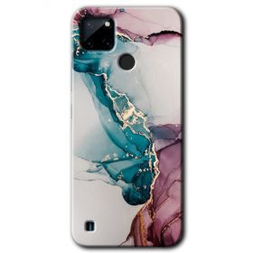 Realme C21 Liquid Mermer Baskılı Uyumlu Silikon Kılıf