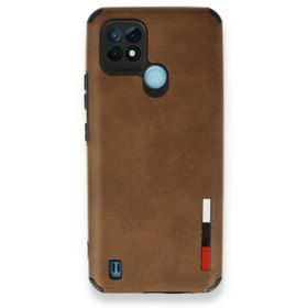Realme C21 Loop Deri Silikon Kahverengi Kılıf