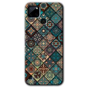 Realme C21 Mat Mandala Baskılı Uyumlu Silikon Kılıf