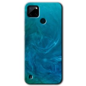 Realme C21 Mavi Aura Baskılı Uyumlu Silikon Kılıf