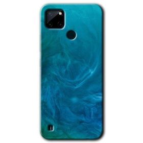 Realme C21 Mavi Aura Baskılı Uyumlu Silikon Kılıf