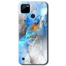 Realme C21 Mavi Buzul Baskılı Uyumlu Silikon Kılıf