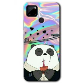 Realme C21 Milkshake Panda Baskılı Uyumlu Silikon Kılıf