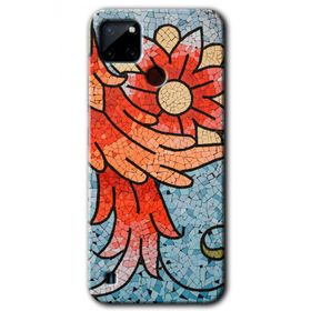 Realme C21 Mozaik Çiçek Baskılı Uyumlu Silikon Kılıf