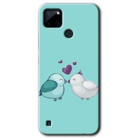 Realme C21 Mutlu Kuşlar Baskılı Uyumlu Silikon Kılıf