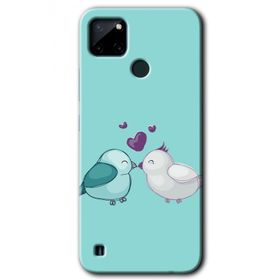 Realme C21 Mutlu Kuşlar Baskılı Uyumlu Silikon Kılıf