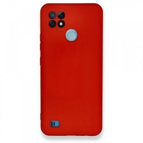 Realme C21 Nano İçi Kadife Silikon Kırmızı Kılıf