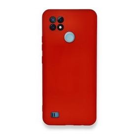 Realme C21 Nano İçi Kadife Silikon Kırmızı Kılıf