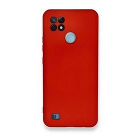 Realme C21 Nano İçi Kadife Silikon Kırmızı Kılıf