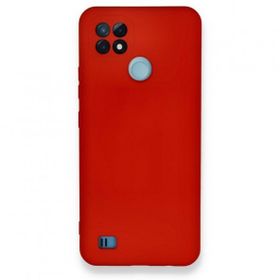 Realme C21 Nano İçi Kadife Silikon Kırmızı Kılıf
