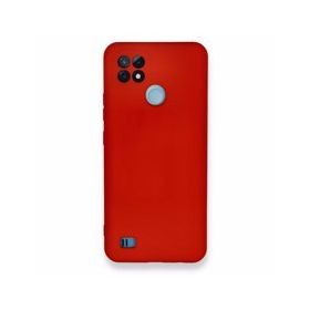 Realme C21 Nano İçi Kadife Silikon Kırmızı Kılıf
