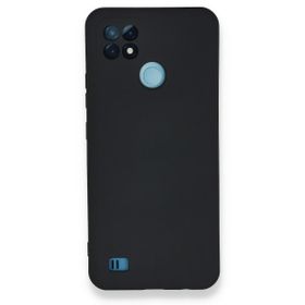 Realme C21 Nano İçi Kadife Silikon Lacivert Kılıf