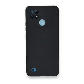 Realme C21 Nano İçi Kadife Silikon Lacivert Kılıf