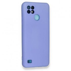 Realme C21 Nano İçi Kadife Silikon Lila Kılıf