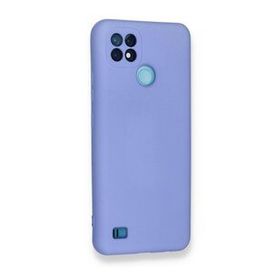 Realme C21 Nano İçi Kadife Silikon Lila Kılıf