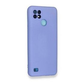 Realme C21 Nano İçi Kadife Silikon Lila Kılıf