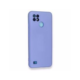 Realme C21 Nano İçi Kadife Silikon Lila Kılıf