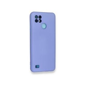 Realme C21 Nano İçi Kadife Silikon Lila Kılıf