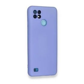 Realme C21 Nano İçi Kadife Silikon Lila Kılıf