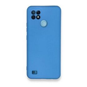 Realme C21 Nano İçi Kadife Silikon Mavi Kılıf